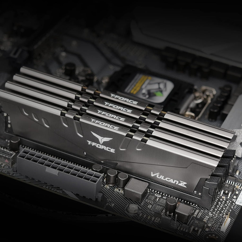 TEAMGROUP T-Force Vulcan Z DDR4 DRAM 16GB Kit (2x8GB) 3200MHz Desktop Memory Module (PC4-25600) CL16 Ram (Gray) - TLZGD416G3200HC16FDC01