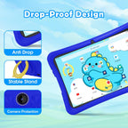 DigiLand Kids Tablet 10.1 inch,Android 15 Tablets,6GB RAM+64GB ROM (Expand to TF) Parental Control,Kids Software Pre-Installed,Dual Camera 2MP+5MP,Android Learning Tablet with Proof Case(Blue)