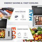 EKOJUCE 12 Volt Refrigerator Portable Fridge - 16 Quart(15L) Electric Cooler Compressor fridge -4℉-68℉, 12/24V DC & 100-240V AC Car Refrigerator for Camping, RV, Fishing, Travel, Home