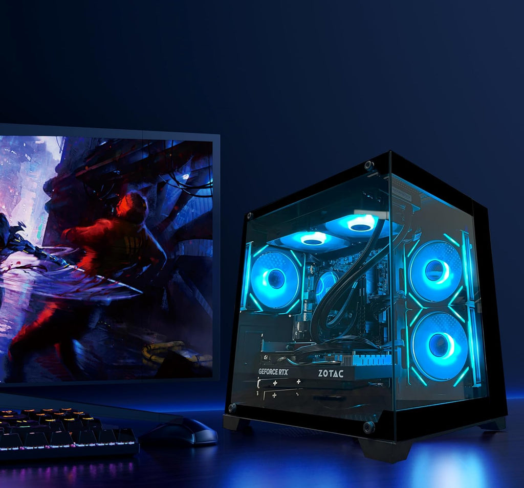Gaming PC Desktop Computer  Ryzen 7 5700X RTX 5060 32GB DDR4 RAM and 1TB M.2 NVMe SSD  240 Liquid Cooler  ARGB Fans Game Design Office