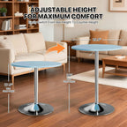 Magshion 23.5" Round Adjustable Height Bar Table, 27.5"-36" Range, 360° Swivel MDF Top Pub Table for Dining, Café, Cocktail, Blue