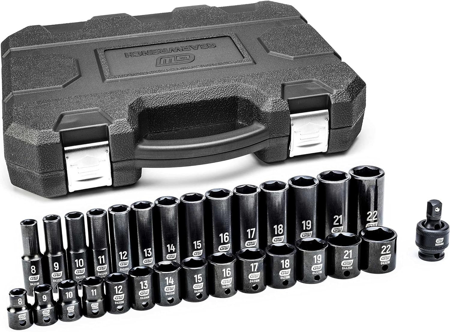 GEARWRENCH 29 Pc. 3/8" Drive 6 Pt. Impact Socket Set, Standard & Deep, Metric - 84925N