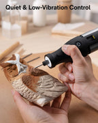 HOTO 12V Cordless Rotary Tool Kit, 35000 RPM Powerful Brushless Motor, Variable Speed, 3000mAh & LED Light, 37 Premium Accessories for 3D Printing Sanding, Polishing, Carving, Drilling& DIY Crafts