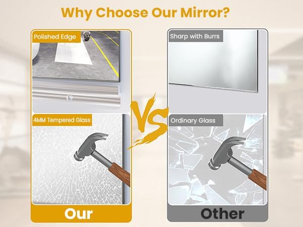 Frameless Tempered Glass Gym Mirror - 63x24 2Pack Full Body Yoga Mirror for Wall Mounting Suitable for Gym, Yoga, Studio, Bedroom & Dancing Studio