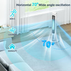Windowless Portable Air Conditioners, 37.7’’ Evaporative Air Cooler w/Remote, Cooling Tower Fan, 2.5L Water Tank & Ice Packs, 12H Auto-off, 70° Oscillating, Ultra-Quiet Standing Fan For HomeOffice