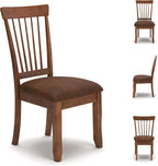 Signature Design by Ashley Berringer | Spindle Back 18" Dining Chairs (Set of 2) – Rustic Light Brown with Upholstered Cushioned Seat
