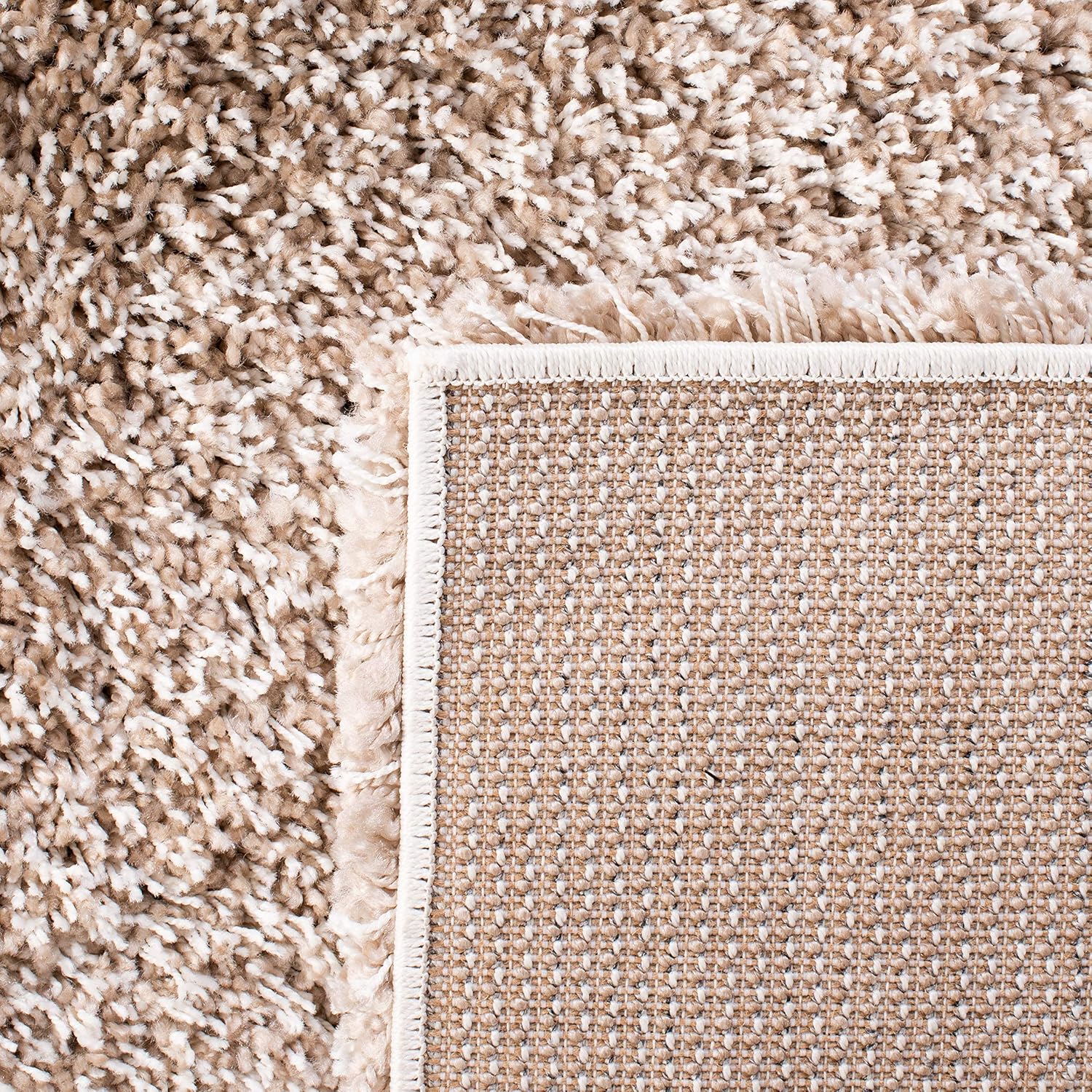 SAFAVIEH Area Rug 8x10 - California Shag Collection - Large - Beige, Non-Shedding & Easy to Clean, Ultra Plush Thick Pile, Ideal for Living Room, Bedroom, Dining Space (SG151-1313)