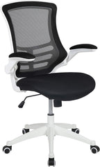 Flash Furniture Kelista Office Chair, Ergonomic, Mid-Back, White Frame, Black Mesh with Swivel