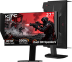 KTC 27M1 27 Inch Gaming Monitor  1440P Monitor with Speakers Built in  210Hz Monitors with Shielding Hood  Fast IPS  Adaptive Sync  130%sRGB  1MS(MPRT)  VESA Mount  Tilt/Swivel/Pivot/Height Adjustment