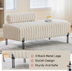 NIOIIKIT 49.6" Modern Loveseat Sofa Couch, Upholstered Accent Sofa with Golden Legs and Adjustable Backrest, Small Faux Fur Couches for Bedroom, Living Room, Compact Small Space (Beige)