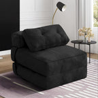 tantohom Folding Sofa Bed, Convertible Sleeper Chair with Pillow Foldable Mattress with Back Support,Space-Saving Sofa for Living Room,Bedroom (Black)