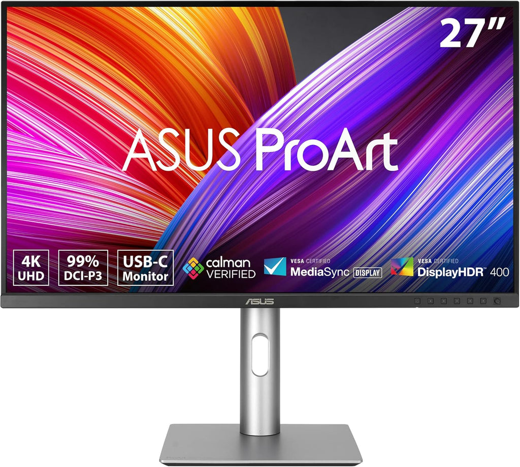ASUS ProArt Display 27” 4K HDR Professional Monitor (PA279CRV) - IPS  UHD (3840 x 2160)  99% DCI-P3/Adobe RGB  ΔE < 2  Calman Verified  USB-C PD 96W  DisplayPort  Daisy-Chain  Ergonomic  3yr Warranty