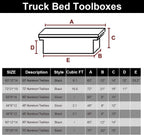 confote 60 Inch Heavy Duty Aluminum Pickup Truck Tool Box Aluminum Stripes Pattern Truck Bed RV Trailer Toolbox Waterproof Storage Organizer with Lock and Keys L-shape -Black
