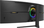 ZZA 49-Inch Ultra-Wide DQHD Curved Gaming Monitor | 5120x1440  1500R  165Hz  AMD FreeSync  120% sRGB  Height Adjustable  HDMI 2.1/DP 1.4 Wall Mountable- Black