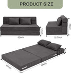MeMoreCool Boneless Folding Sofa Bed Queen, Corduroy Convertible Sleeper Chair, Foldable Foam Mattress Chair, Comfy Fold‑Out Futon Couch Bed, Large Floor Sofa Couch for Living‑Room Guest