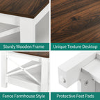 YITAHOME Coffee Table for Living Room, Modern Farmhouse Coffee Table with Storage, 2-Tier Center Table Wood Living Room Table Accent Cocktail with Sturdy Frame, Brown