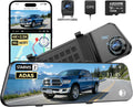 AZDOME PG17 Pro STARVIS 2 Mirror Dash Cam Front and Rear with IMX678  ADAS 12" Rear View Mirror Camera  4K+ 2.5K Dual HDR Dash Camera for Cars  5.8GHz WiFi Car Camera with 128GB Card Voice Control GPS