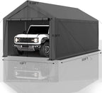 Carport 10x20ft Heavy Duty Canopy Storage Shed,Portable Garage Party Tent,Portable Garage with Removable Sidewalls & Doors All-Season Tarp for Car,Truck,Party SNC24# (N/BG)