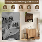 INNOD Bathroom Storage Cabinet, Medicine Cabinet with Adjustable Wood Shelf & Doors, Over The Toilet Storage Cabinet for Laundry Room & Kitchen & Living Room (Walnut)