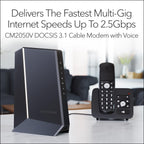 NETGEAR Nighthawk Multi-Gig Cable Modem for Xfinity Voice (CM2050V) – for Cable Plans up to 2.5Gbps - DOCSIS 3.1-2 Phone Lines