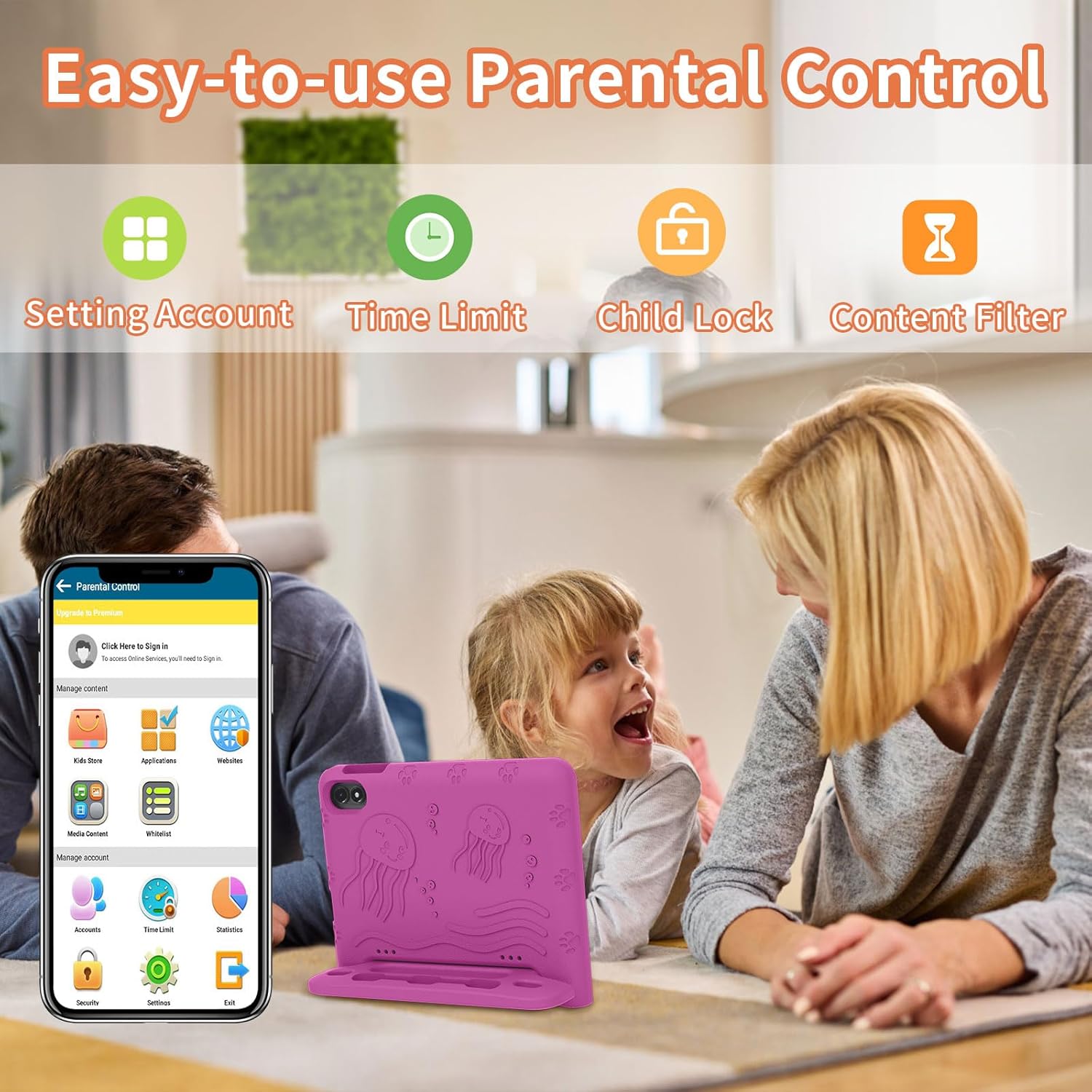 COLORROOM 2026 Upgraded Android 15 Tablet, 10inch Kids Tablet, Octa-core CPU, 10GB+64GB+1TB Expand Tablets for Kids with Kids Space, Parental Control, 6000mAh Big Battery,Touchscreen Tableta,Pink