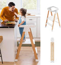Guidecraft Kitchen Helper Flex Toddler Tower Step Stool for Kids and Adults - White: Adjustable and Foldable Wood Step Stool