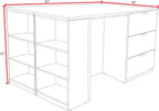 Regency Legacy Stand Up Desk/ 3 Lateral File Quad with Bookcase End- Mahogany