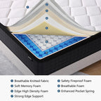 King Size Mattress, 12 Inch Hybrid Memory Foam King Mattress in a Box, Individual Pocket Spring, Medium, CertiPUR-US
