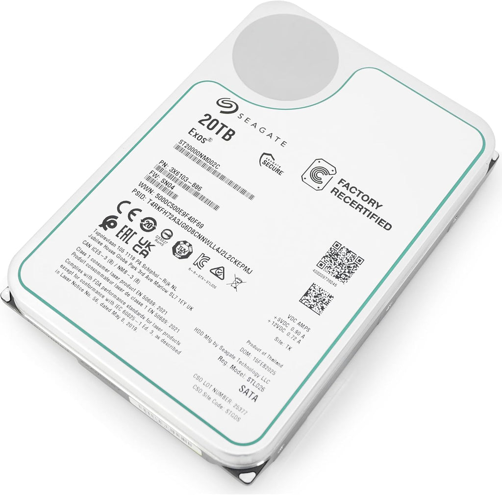 Seagate Exos 20TB 7.2K RPM SATA 6Gb/s 3.5in Enterprise HDD ST20000NM002C (Renewed)