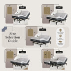 Sven and Son Essential Adjustable Bed Base (Frame) + 14 inch Hybrid Spring Matt (Medium Soft), Easy Assembly, Head and Foot Lift, Memory Positions, Zero Gravity, Wireless Remote - Queen