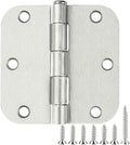 42 Pack Rounded Door Hinges Brushed Nickel 3.5 inch x 3-1/2", 5/8" Radius Heavy Duty Steel Iron 3 ½"Hinge for Doors, Interior Room,Outdoor Window,Constructition Hardware Kit Home Decor Essentials