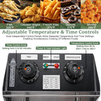 12L Electric Deep Fryer with Basket, 2500W Countertop Oil Fryer with Timer & Adjustable Temperature, Stainless Steel Frying Pot for Home Cooking