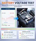 OBD2 Scanner with ABS SRS Transmission, Reset Fault Lights | Check Engine Code Reader with Full OBDII Functions | DLC Pin Test | Battery Voltage Check, Car Diagnostic Tool