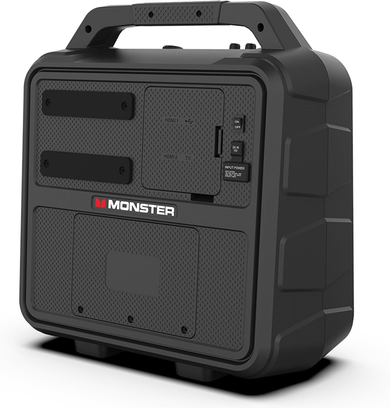 Monster Vision 2 | Portable Entertainment System with 15.6" 1080p Display & 60W Speakers | up to 25 Hours of Playtime | Dual HDMI Ports | Includes 3ft USB-C to HDMI Cable | Portable TV
