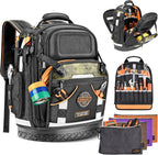Tool Backpack Bag, Electrician Tool Bag 78-Pockets & Loops Tools Bag HVAC Tool Bags for Men, Heavy Duty Storage Construction tools Backpack (style1+4pcs)