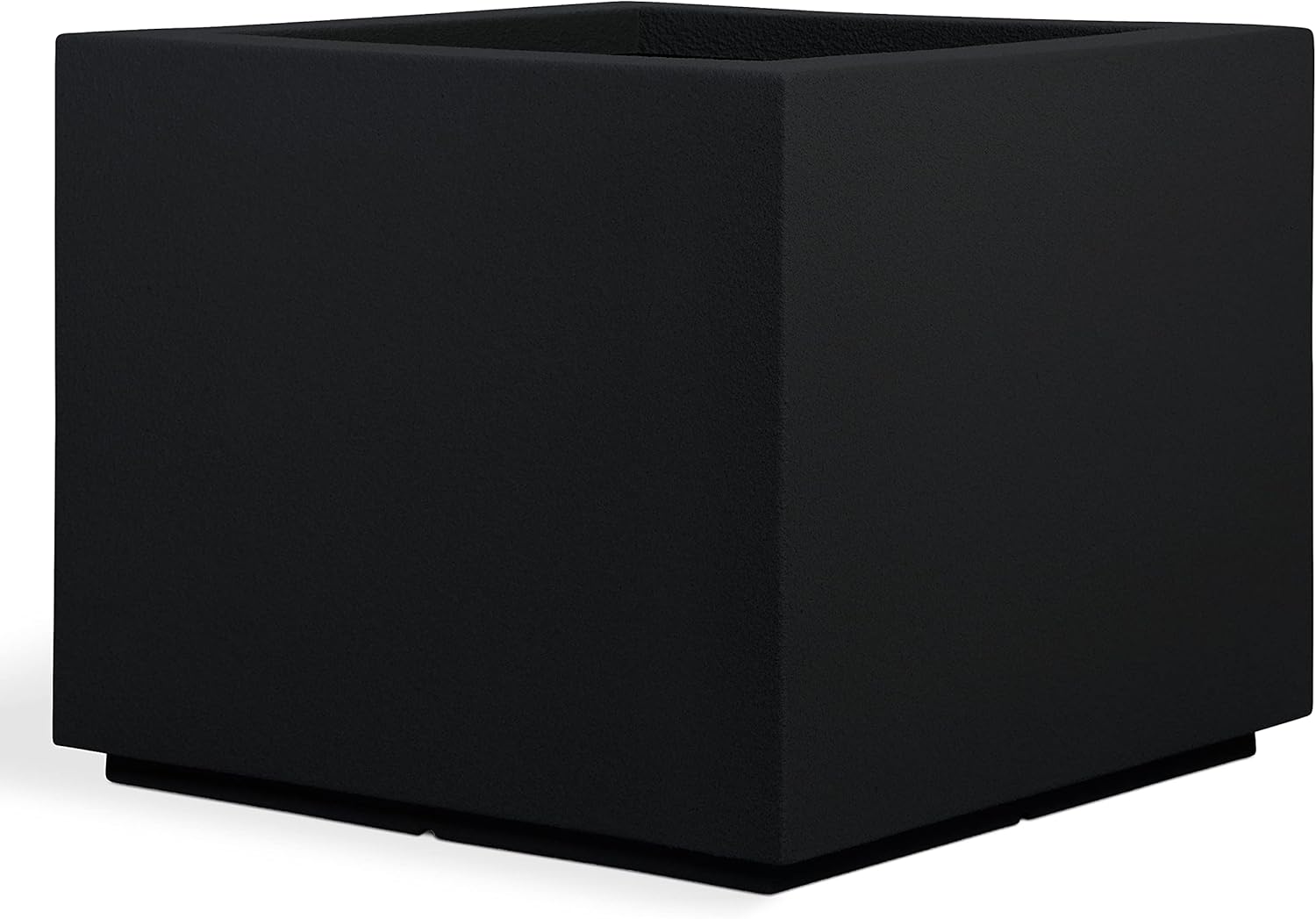PolyStone Monterray Square Outdoor Planter  23" L x 23" W x 19" H – Lightweight Modern Garden & Patio Planter  Weather Resistant Indoor/Outdoor Décor  Black