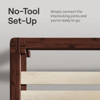 Nectar Bamboo Platform Bed Frame - Full - Walnut - Floating Center Support Legs - 12” Height - Easy Tool Free Set Up - Contemporary and Durable - Sturdy Wooden Support Slats - Holds Up to 800 Pounds