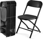 DUMOS Folding Chairs Sets of 10, 330lbs Plastic Stackable Portable Patio Dining Sets, Fold Up for Indoor Outdoor, Camping, Garden, Party, Meeting (Black)