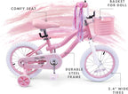 bicystar Girls Bike for Kids Ages 2-5 Years, 12 14 16 18 Inch Kids Bike with Training Wheels, Basket & Streamers, Pink Little Girls Bicycle with Coaster Brake, Birthday Gift