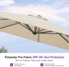 PURPLE LEAF 10 Feet Patio Umbrella Outdoor Cantilever Square Umbrella Aluminum Offset Umbrella with 360-degree Rotation for Garden Deck Pool Patio, Beige