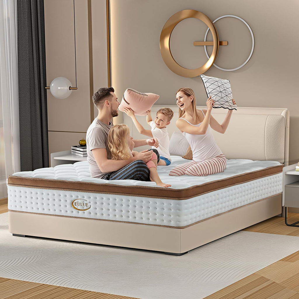 King Size Mattress 14 Inch, Hybrid Memory Foam Mattress in a Box .Medium Firm with Zoned Pocket Coils Support and Motion Isolation Design,CertiPUR-US Certified,80"*76"