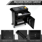 5-Drawer Rolling Tool Chest – 2-in-1 Lockable Tool Box with Wheels, Sliding Drawers & Detachable Top – Garage & Workshop Storage Cabinet, Black