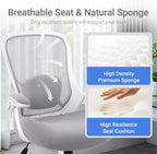 HYLONE 400lbs Heavy Duty Office Chair, 5" Thickened Seat Ergonomic Desk Chair with Adjustable Armrests, Home Office Computer Chairs for Long Hours Mesh Executive Chair(Grey)