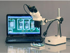 AmScope SE400-X 5X-10X Binocular Boom Arm Stereo Microscope with LED Gooseneck Light