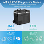 Antarctic Star 12 Volt Car Refrigerator,43QT(40L) Electric Cooler, -4℉~68℉ Portable Fridge Freezer,12V 24V DC 100-240V AC Car Fridge with Wheels&2 Baskets for Car,Camping,RV,BLACK