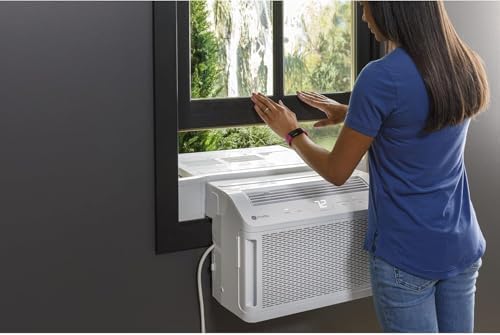 GE Profile ClearView Inverter Window Air Conditioner Unit, 12,200 BTU, Energy Efficient Cooling up to 550 sq ft., Ultra Quiet, SMART Home Capable, Includes Remote, White