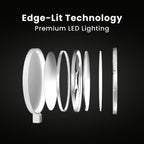 LUME CUBE Edge 2.0 LED Desk Lamp | Dimmable Home Office Desk Light with USB Charging Port & Strong Swing Arm | Adjustable Color Temperature and Brightness | Circle Webcam Light - White