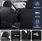 Car Seat Cover 6 Seats for Ford Explorer 2000-2025, Waterproof Durable Premium Leather Car Seat Protector, Comfortable Anti-Slip Stylish Sport Seat Cover(6 Seats Luxury,Black Blue)