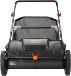 VEVOR Push Lawn Sweeper, 21inch Leaf & Grass Collector, Heavy Duty Thickened Steel Durable to Use with Large Capacity 3.5 cu. ft. Mesh Collection Hopper Bag, 2 Spinning Brushes