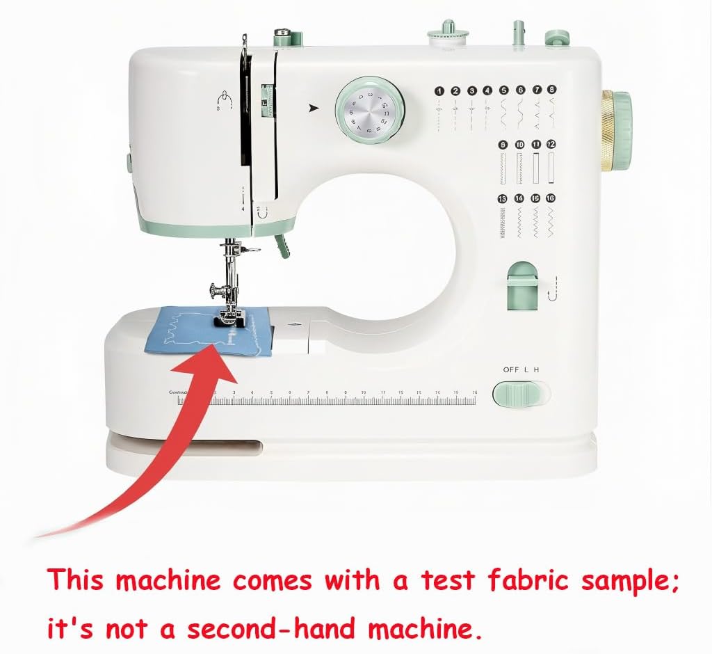Sewing Machine for Beginners Twin Needles Sewing Machine and 16 Stitch Applications Household Electric for Beginners with Foot Pedal, 42poc Accessory Kit DIY Crafting(green)